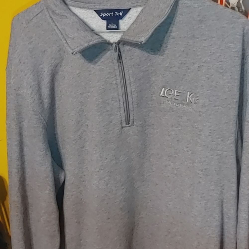 LG&E long sleeve zip up sweater
